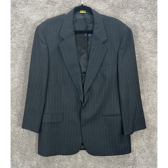 Brook Brothers Blazer Mens‎ 41R Gray Stripe Brooksease Wool Suit Sport Coat